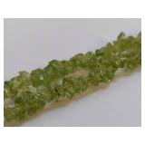 Peridot Gemstone Bead Necklace - Natural Green Crystals
