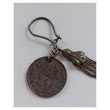 Vintage Jewelry Lot: Fob, Bracelet, 1883 Cufflinks