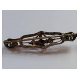 Antique Ford Perry Co Brooch Jewelry with Intricate Floral Design