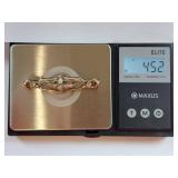 Antique Ford Perry Co Brooch Jewelry with Intricate Floral Design