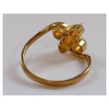 Vintage 18K HGE Gold Electroplate Opal Cluster Ring