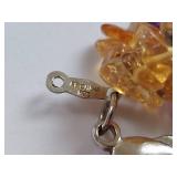 Multi Strand Sterling & Amethyst Citrine Necklace Elegant