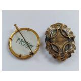 Vintage Cameo Brooch Necklace Locket Set