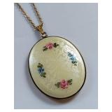 Vintage Cameo Brooch Necklace Locket Set