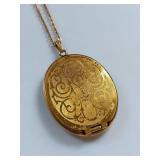 Vintage Cameo Brooch Necklace Locket Set