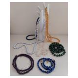 Gemstone Bracelet and Necklace Assortment Lot - Lapis, Sterling, Amethyst