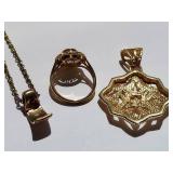 Sterling Silver Vermeil Jewelry Set