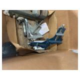 Jumper cables, vise, paint gun, misc