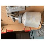 Jumper cables, vise, paint gun, misc