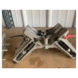 Jumper cables, vise, paint gun, misc