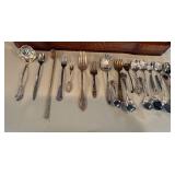 Vintage Silver Plated Flatware Set with Wooden Case