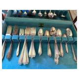 Vintage Silver Plated Flatware Set with Wooden Case