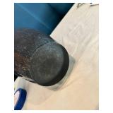 Tall Decorative Glass Vase with Swirling Multicolor Design