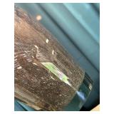 Tall Decorative Glass Vase with Swirling Multicolor Design