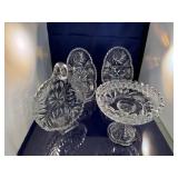 Elegant Set of 4 Crystal Cut Glassware Pieces