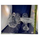 Elegant Set of 4 Crystal Cut Glassware Pieces