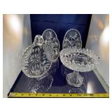 Elegant Set of 4 Crystal Cut Glassware Pieces