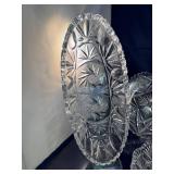 Set of 4 Cut Glass Serving Dishes with Intricate Design
