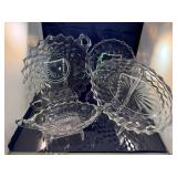 Set of 5 Elegant Crystal Serving Dishes with Intricate Patterns