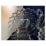 Set of 5 Elegant Crystal Serving Dishes with Intricate Patterns