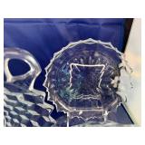 Set of 5 Elegant Crystal Serving Dishes with Intricate Patterns