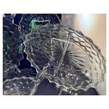 Set of 5 Elegant Crystal Serving Dishes with Intricate Patterns