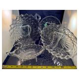 Set of 5 Elegant Crystal Serving Dishes with Intricate Patterns