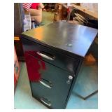 Black Metal 3-Drawer Filing Cabinet with Lock