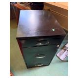 Black Metal 3-Drawer Filing Cabinet with Lock