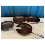 Set of 4 Non-Stick Frying Pans with Metal Handles