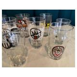 Collection of 13 Assorted Brewery and Sports Logo Pint Glasses