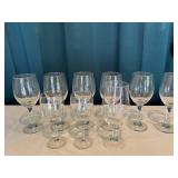 Set of 9 Assorted Wine Glasses Including Event Mementos