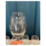 Set of 9 Assorted Wine Glasses Including Event Mementos