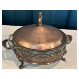 Vintage Silver-Plated Casserole Dish with Glass Insert