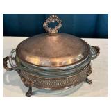 Vintage Silver-Plated Casserole Dish with Glass Insert