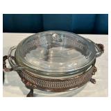 Vintage Silver-Plated Casserole Dish with Glass Insert