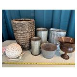 Collection of Decorative Containers and Ceramic Light Containers