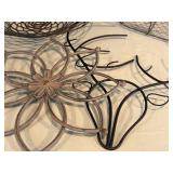 Set of 5 Decorative Wrought Iron Baskets and Wall Decor Pieces