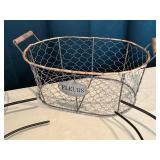 Set of 5 Decorative Wrought Iron Baskets and Wall Decor Pieces