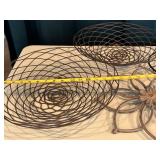 Set of 5 Decorative Wrought Iron Baskets and Wall Decor Pieces