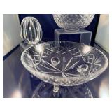 Set of Hand-Cut Crystal Bowls and Paper Weight