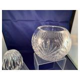 Set of Hand-Cut Crystal Bowls and Paper Weight