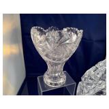 Set of 3 Elegant Cut Crystal Bowls and Vase