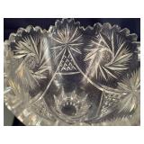 Set of 3 Elegant Cut Crystal Bowls and Vase