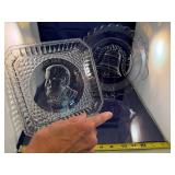 Pair of 1776-1876 Centennial Glass Plates with Liberty Bell and Civil War Design