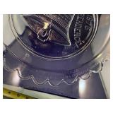 Pair of 1776-1876 Centennial Glass Plates with Liberty Bell and Civil War Design