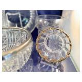 Elegant Crystal Bowl Set of 4 with Metal Accents