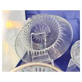 Elegant Crystal Bowl Set of 4 with Metal Accents