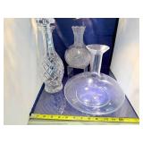 Set of 3 Decorative Crystal Decanters with Elegant Patterns