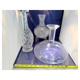 Set of 3 Decorative Crystal Decanters with Elegant Patterns